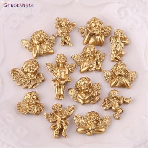 5Pcs Vintage Angel Charms For Brooches Pins Cupid Flatback Hole Beads earring pendant necklace bracelet Jewelry DIY Birthday