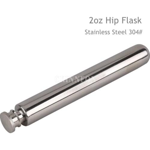 50Pcs/Lot Mini Portable 2oz Stainless Steel Hip Flask Polishing Mirror Round Flagon Wine Tube Type Flasks For Alcohol