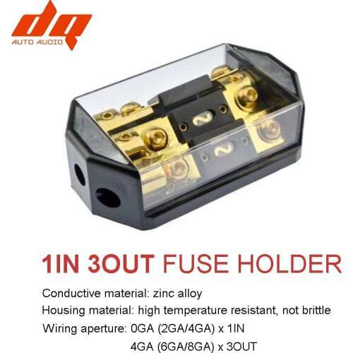 300A Car Audio ANL Fuse Holder Breaker 12V-24V 1 In 3 Way Out Distribution Boat Vehicles Speaker Amplifier Subwoofer Fuse Box