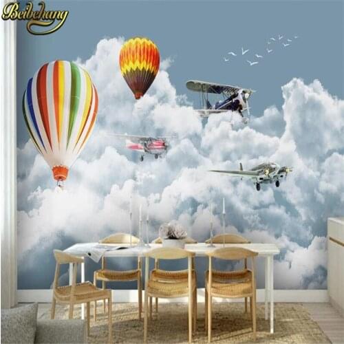 Beibehang Custom 3d photo wallpaper for walls 3 d Modern natural purple lavender original hot-air balloon hall mural wall paper