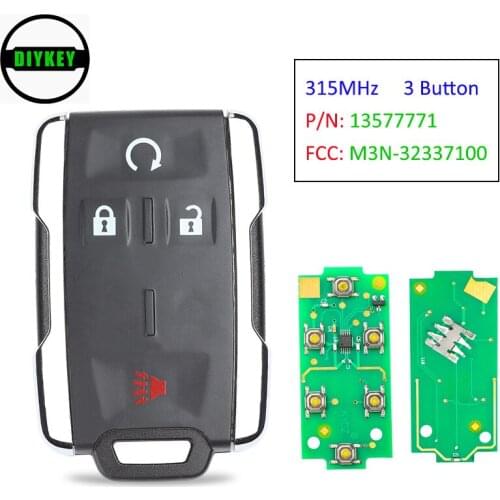 DIYKEY Remote Control Key Fob 315MHz 3 Button for Chevrolet Tahoe Suburban GMC Yukon M3N-32337100, P/N: 13577771
