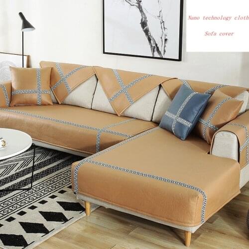 Customized technology cloth waterproof sofacover manual Leather sofa cushion Anti-slip custom Corner sofa cover slipcover