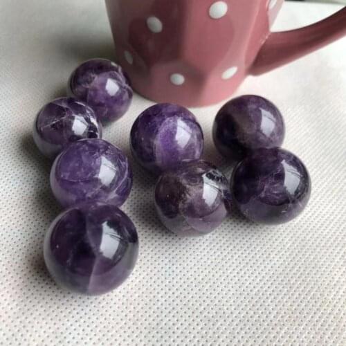 Healing Purple Stone Natural Amethyst Quartz Sphere For Decoration Gift Pretty Ball Crystal Collection M1R7 R9E4