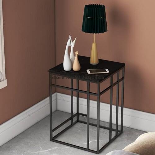 Italian Light Luxury Rock Board Side Table Sofa Corner Table Modern Art Side Table Small Tea Table Nordic Marble Square Table