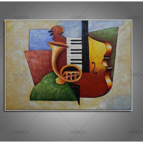 No frame abstract handpainted canvas guitar oil painting for home decoration wall art piture for wall decor as christmas gift