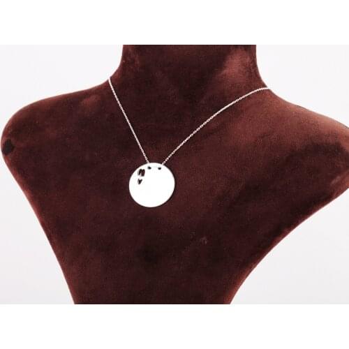 UM US JEWELRY Rhodium Plated Broken Heart Pattern 925 Sterling Silver Necklace