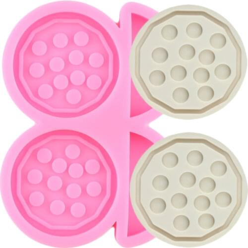 Round Pizza Silicone Straw Topper Mold DIY Cake Decorating Tools Cookie Candy Chocolate Fondant Mold Keychain Epoxy Resin Mould