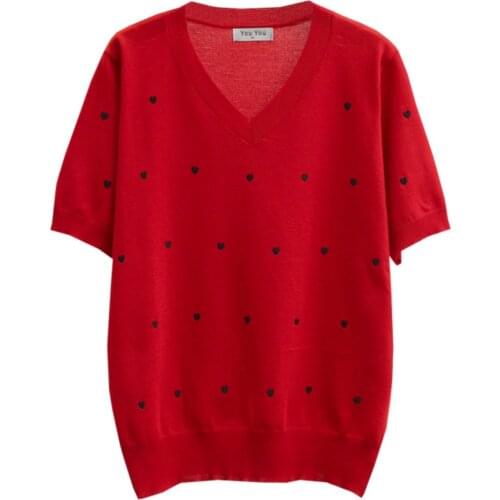 Summer T-Shirt Women Clothes Tees 2021 Casual Plus Size Tops Chic Temperament Short Sleeve Ice Knitted Camiseta Mujer