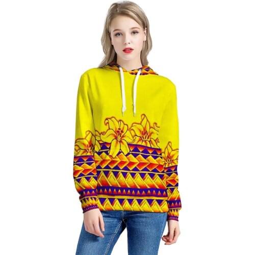 Hot Sale Polynesian Traditional Tribal Print Wholesale Hoodies For Ladies Stylish Hoodie Plus Size Women Hooded Sweatshirt