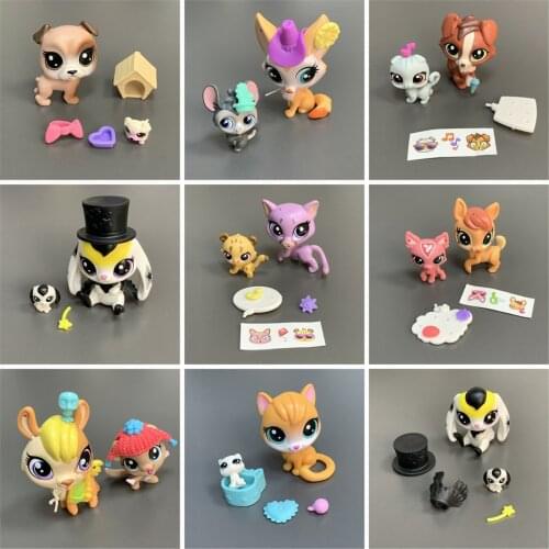LPS Animal Figures Cat Dog Willow Bunnyton Deer Doll & Accessories Decor Little Pet Shop Toy Series Cute Kids Xmas Birthday Gift