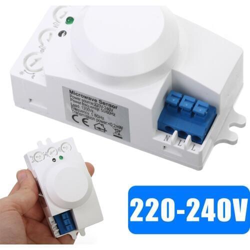 Mayitr Smart Microwave Movement Motion Detector Radar Motion Sensor Switch For Light Switches 220V 5.8GHz