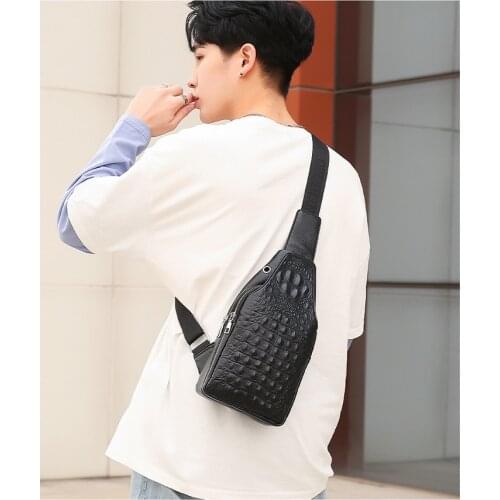 Fashion Pu Leather Men Shoulder Bags Waterproof Small Sling Cross Body Bag For Man Zipper Messenger Chest Bag For Male hand bags