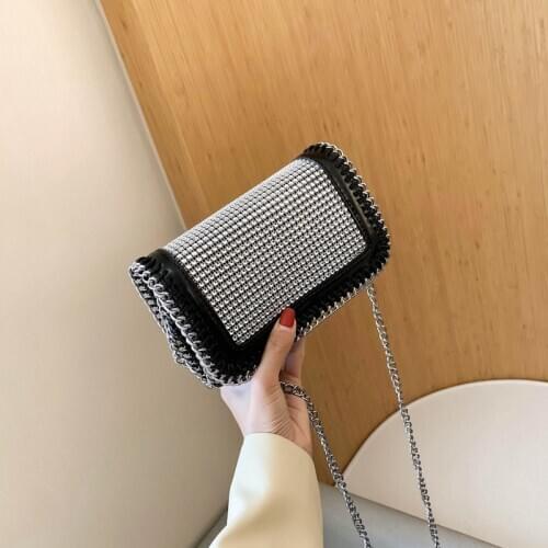 Fashion Evening Clutch Bags Women PU Leather Small Shoulder Bag Rivet Designer Luxury Ladies Handbag Mini Chain Crossbody Tote