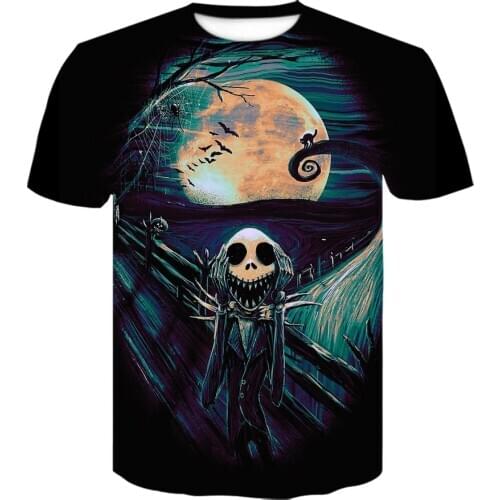 Nightmare before christmas Jack Halloween T Shirt Horror Movies 3D Printed anime Shirts Men Women summer short sleeve t shirt