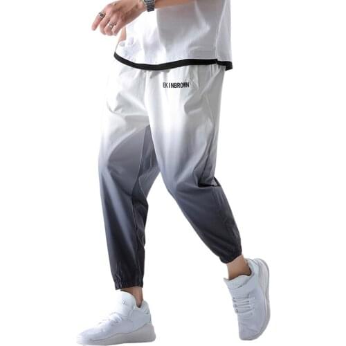 Men Hip Hop Pants Streetwear Joggers Elastic Waist Gradient Color 2021 Harem Pant Harajuku Sweatpants Ankle-Length Pants