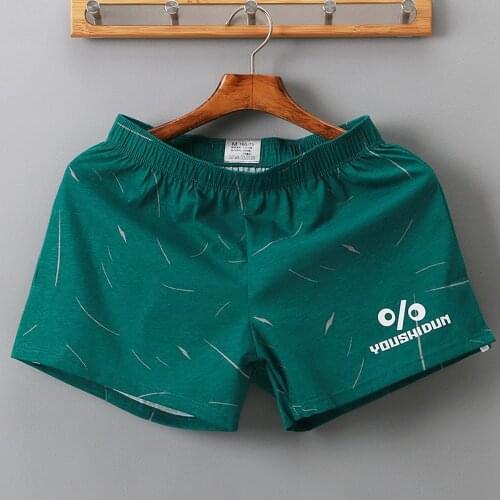Youth Men Cotton Boxers Breathble Loose Sports Man Printed Boxer Shorts Man Mid-Waist Underpant Casual Homgwear Male Underwear