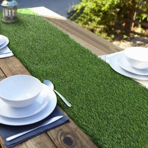 Artificial Grass Table Runners Carpet Roll Synthetic Grass Table Runner 12 x 108 Inch Grass Tabletop Decoration