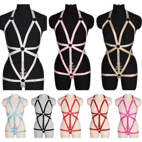 Punk Dance Party Wear Sword Belt Elastic Women Sexy Lingerie Set Harness Bra Cage Adjustable Stocking Suspenders Erotic Lingerie