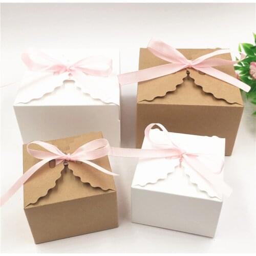 50Pcs 5 Color Gift Packing Box For Engagement Bowknot Box Earrings Bracelets Red Gift Storage Boxes