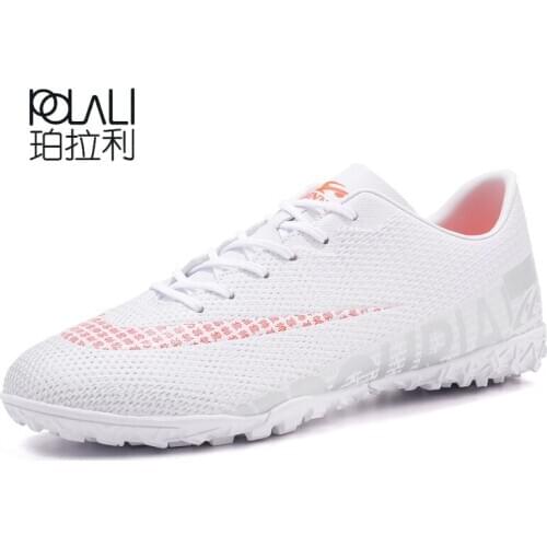 POLALI New Men Boys Soccer Shoes TF/FG Football Boots Kids Cleats Training Sport Sneakers Eu Size 35-44