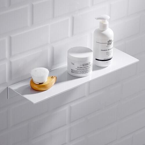 Shower Shelf Bathroom Accessories Space Aluminum Black/White Bathroom Shelves Kitchen Wall Shelf Shower Storage Rack Organizer