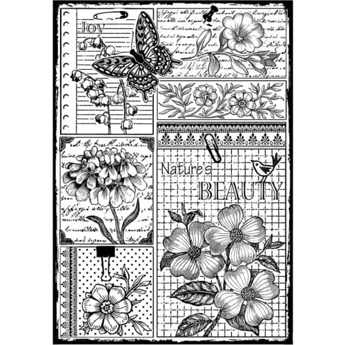 Flowers butterfly background Transparent Clear Silicone Stamp/Seal for DIY scrapbooking/photo album Decorative clear stamp M1377