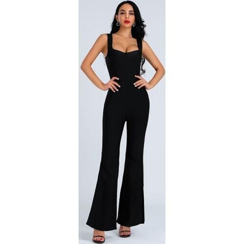 Sexy women bandage Jumpsuit sleeveless casual jumpsuit