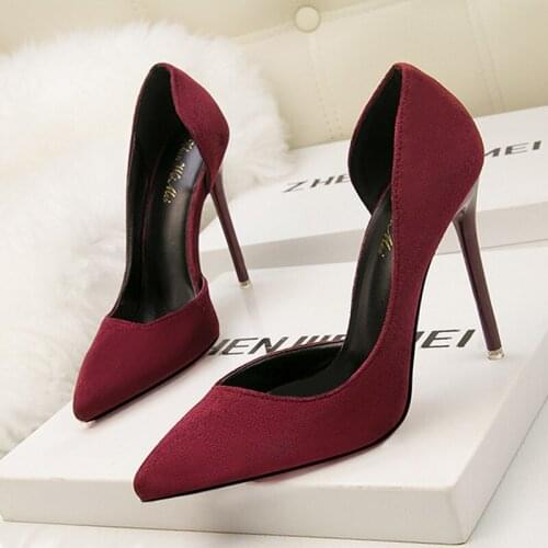 New Woman Pumps Suede High Heels Female Pointed Toe Office Shoes Stiletto Women Shoes Party Women Heels 10 cm Female Shoes 2021