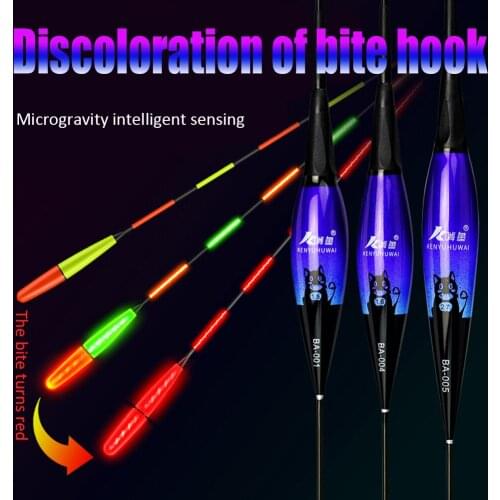 Smart Fishing Electric Floats LED Light Gravity Sensor Day Night Luminous Float Color Change Bait Electronic Tackle Accessories