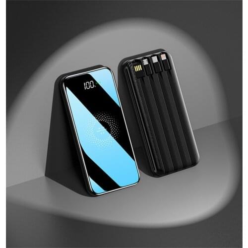 20000mAh Wireless Power Bank Built in Cable External Battery Charger Powerbank for iPhone 12 Pro 11 Samsung S21 Xiaomi Poverbank