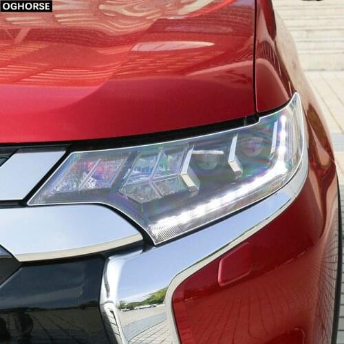 2 Pcs Car Headlight Protective Film Protection Transparent TPU Decal Sticker for Mitsubishi Outlander 2015-2020 Accessories