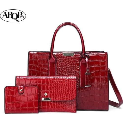 New Style Crocodile Leather Women Messenger Bags Female Crossbody Shoulder Hand Bags 2021 High Quality Ladies Handbags Set Gift