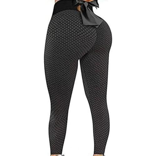 Plus Size Sport Leggings Women Pants High Waist Fitness Honeycomb Bow Jacquard Hip Lift Pencil Pants Sexy Gym Clothing