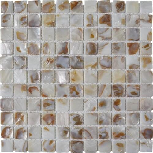 Decorative Mosaic Tiles 12" X 12" Colorful River Bed Nature Pearl Shell Mosaic Diamond for Backsplashes Pack of 6