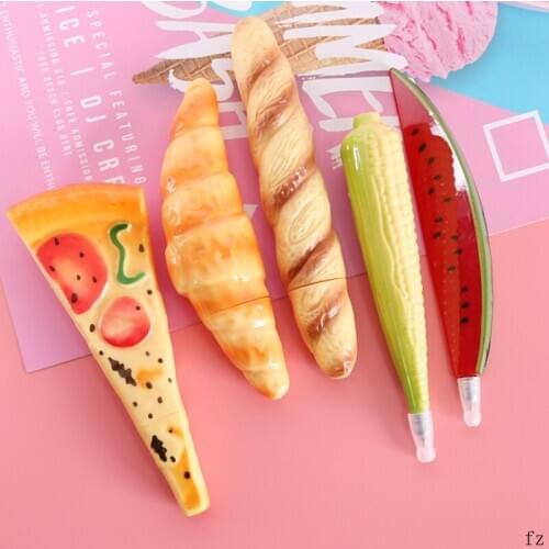 100 Pcs Pizza Hot Dog Ballpoint Pens Bread Pen Ball Pens Student School Writing Supplies
