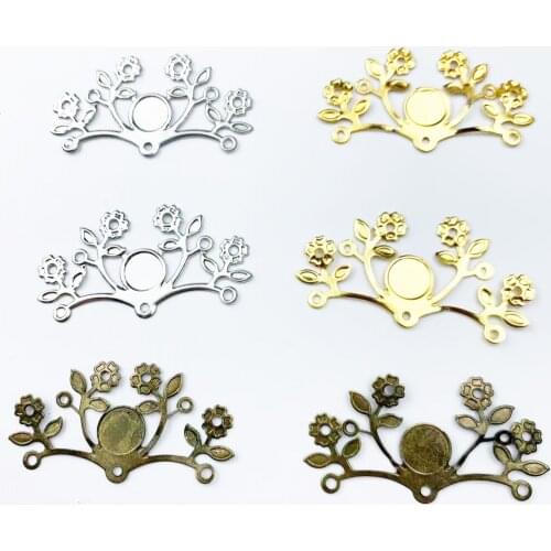 20pcs 25x48mm Filigree Metal sheets decorative for Jewelry Making Cosplay headgear accessories Doll headwear accessories