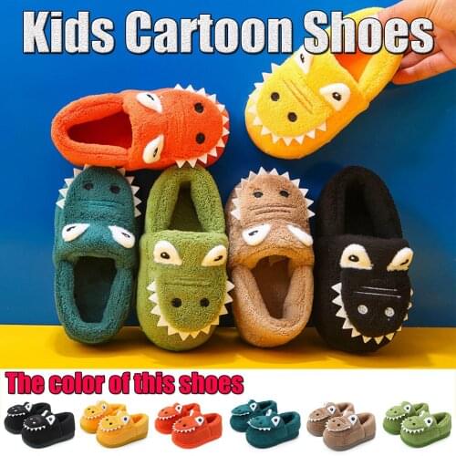 2021 Kids Home Slippers Toddler Boys And Girls Cartoon Shoes Warm Cute Animal Home Slipper Thickening Warm Indoor Shoes