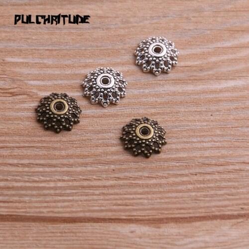 30pcs 3*12*12mm Two Color Receptacle Hollow Small Flower DIY Spaced Jewelry Accessories Charms For Jewelry Making