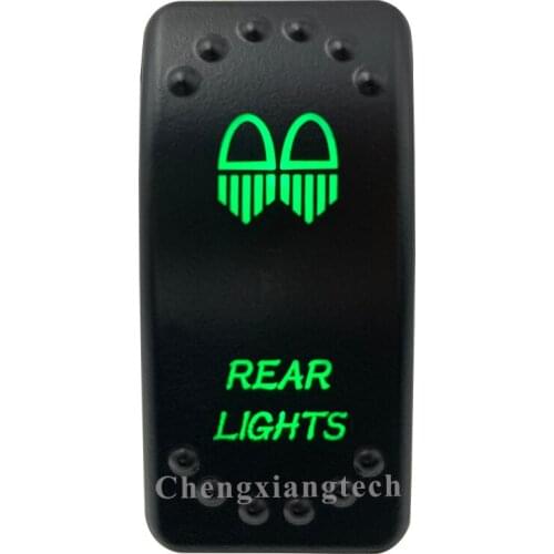 5 Pin On Off SPST Car Boat Rocker Switch-Rear Lights - Green Led Light- for 4x4 Carling Narva Caravan Marine 12v 24v