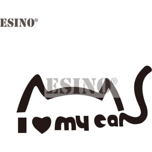 Car Styling I Love My Car Lovely Cat PVC 3D Carving Auto Decal Cartoon Car Sticker Bumper Body Decal Creative Pattern Vinyl