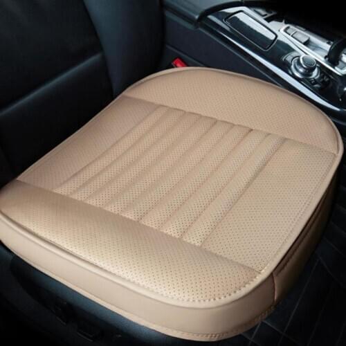 Summer Car Seat Cover Summer Breathable PU Leather Cushion Front Chair Pad Beige Front Seat 530*510*10mm