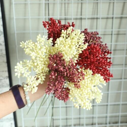 Long artificial berry branches flowers wedding decoration fake foam flowers home autumn decoration fall garden plant decor