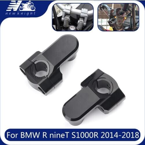 1 pair 28mm Motorcycle CNC Aluminum Accessories Handlebar Fat Bar Mount Clamps Risers For BMW R nineT 2014-2018 S1000R 2013-2018