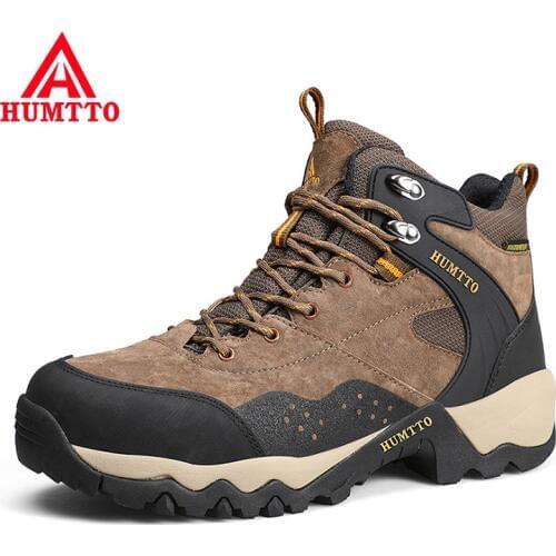 Brand Winter New High-top Trekking Shoes Men Genuine Leather Sport Mens Hiking Shoes Non-slip Light Outdoor Climbing Shoes