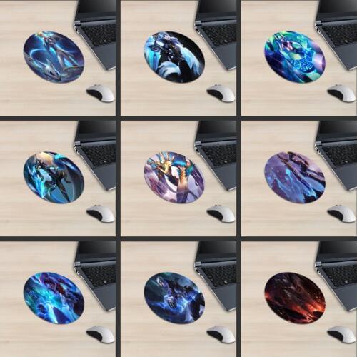 XGZ Game Round Mouse Pad League of Legends Game Character Riven Yasuo Strong Matchup Esports Sword Devil Desk Pad Rubber