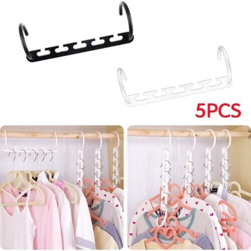 5 PCS Multifunctional 3D space-saving hanger magic hanger, storage hanger with hook, home closet organizing tool, storage hanger