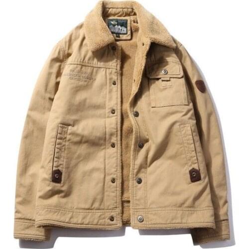 Mens Winter Jacket Fur Collar Men Military Bomber Jackets And Coats Thickened Lamb Fur Mens Vintage Clothing Plus Size 5XL 6XL