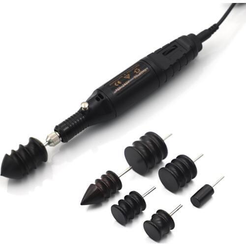 DIY Leather Grinding Tools Mini Portable Drill Versatile Polishing Machine Bits Tools Kit Purple Sandalwood Grinding Head Suit