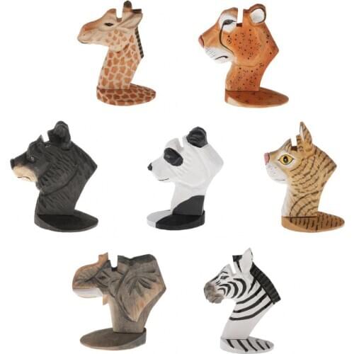 Set of 7 Animal Glasses Display Rack Jewelry Holder Home Decor Ornament