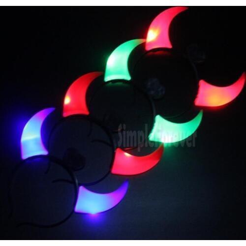 Led Flashing Horns Headband Glow Light Up Xmas Devil Hair Hoop Headband Headwear Costume Fancy Party Accessories